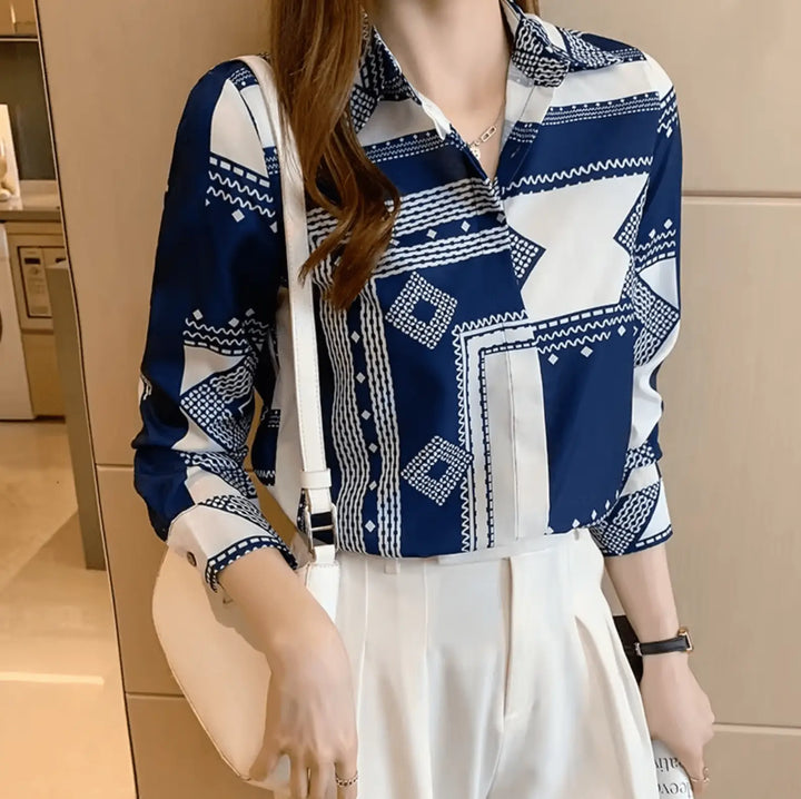 Bluse mit Geometrischem Muster Für Frauen Mivona