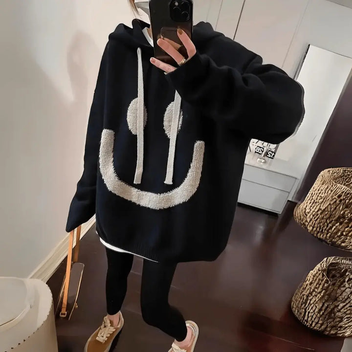 Gemütlicher Hoodie Mit Smiley-Print Für Frauen Mivona