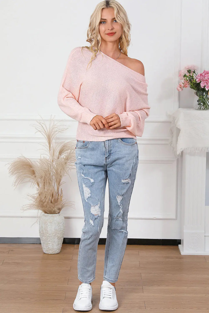 Rosa Strickpullover mit Schleifen-Details Für Frauen Mivona