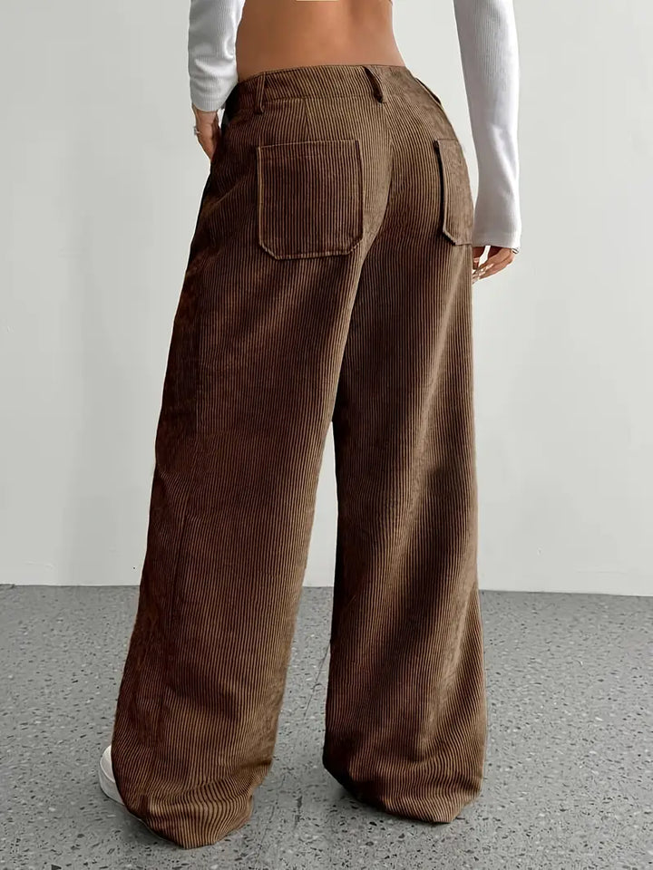 Cordhose mit Weitem Bein Für Frauen