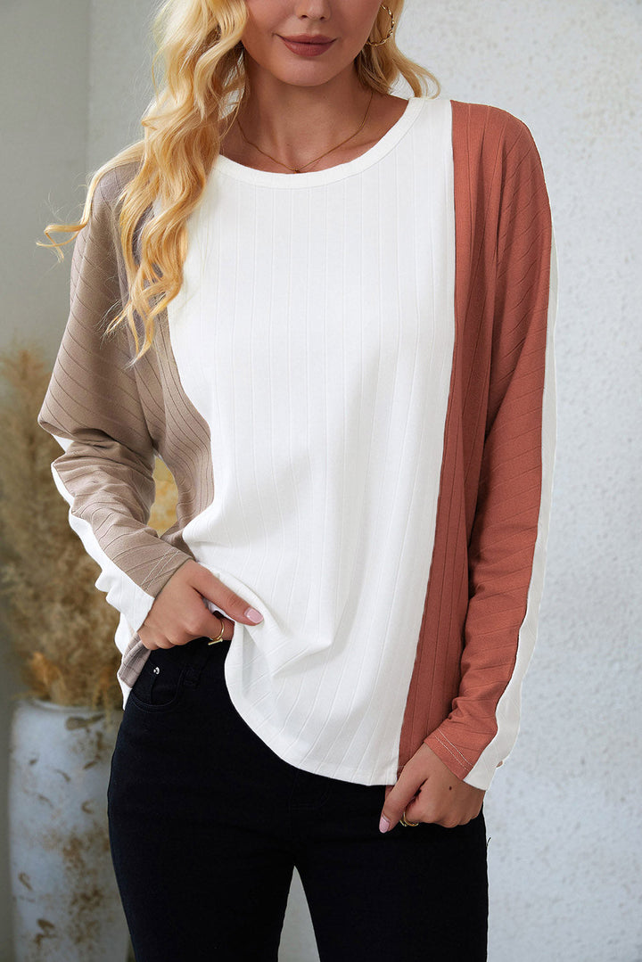 Pullover Mit Farbblock-Design Und Dolman-Ärmeln Für Frauen Mivona