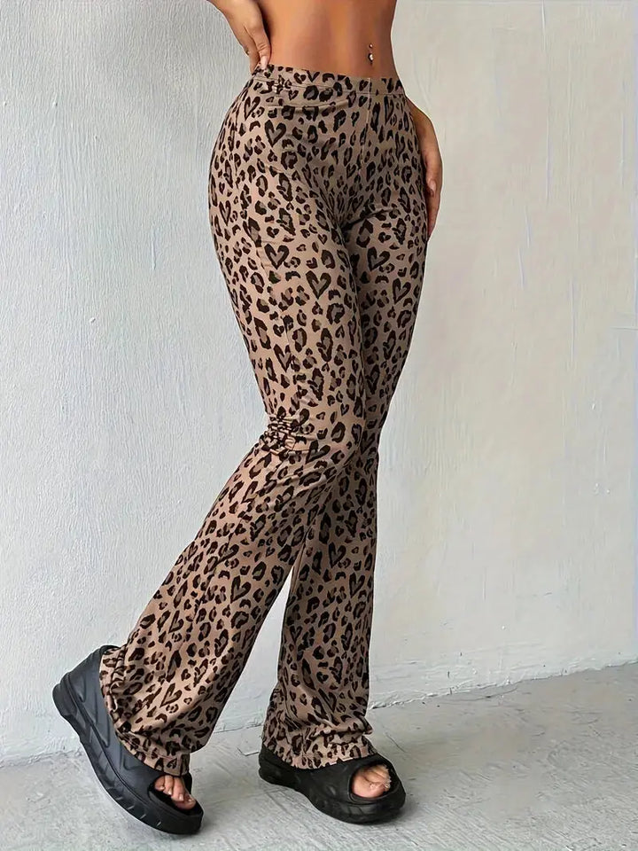 Leopardenmuster Hose mit auffälligem Stil für Frauen Mivona