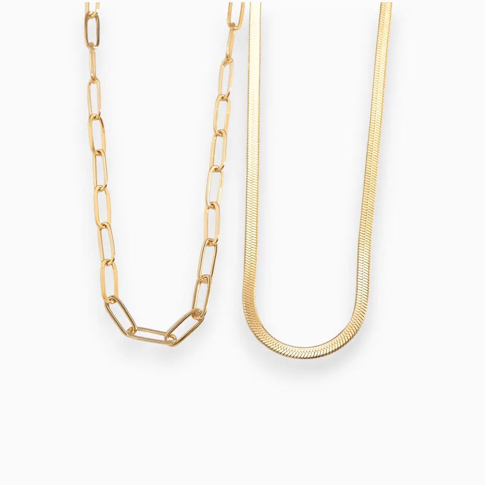 Goldener zweiteiliger Schlangen Choker für Damen Mivona