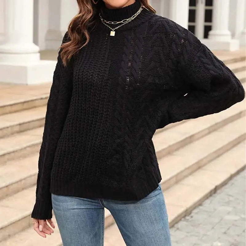Lockerer Zopfmuster-Strickpullover Für Frauen Mivona