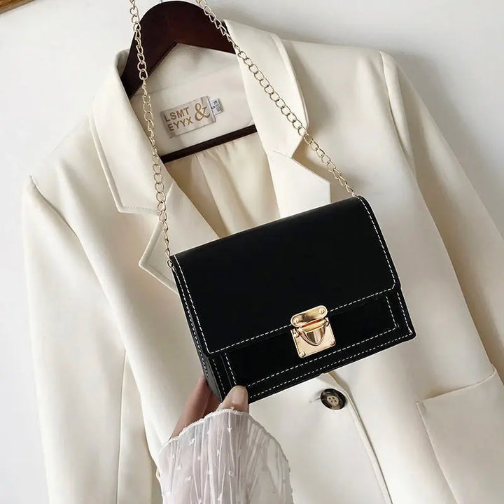 Kleine Quadratische Schultertasche mit Kette für Frauen Mivona