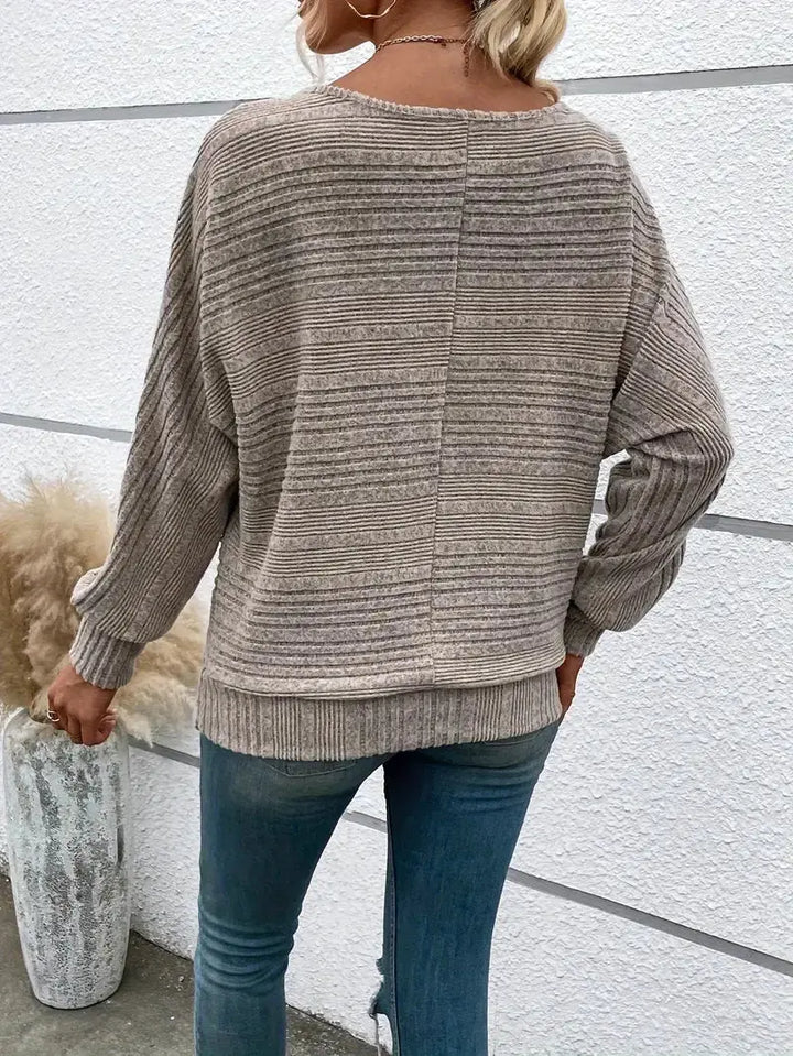 Gemütlicher Gestreifter Pullover Für Mühelosen Alltagsstil Für Frauen Mivona