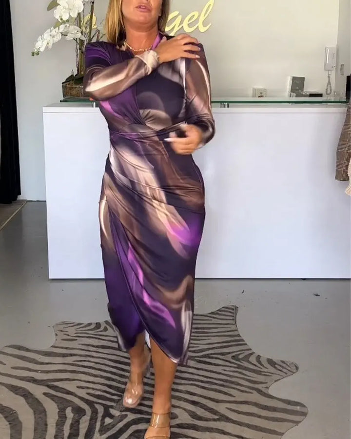 Elegantes Midikleid Mit Langarm Für Frauen Mivona
