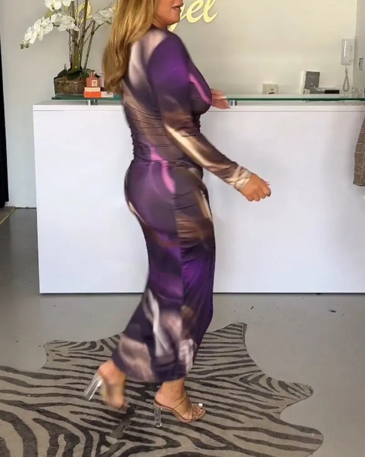 Elegantes Midikleid Mit Langarm Für Frauen Mivona