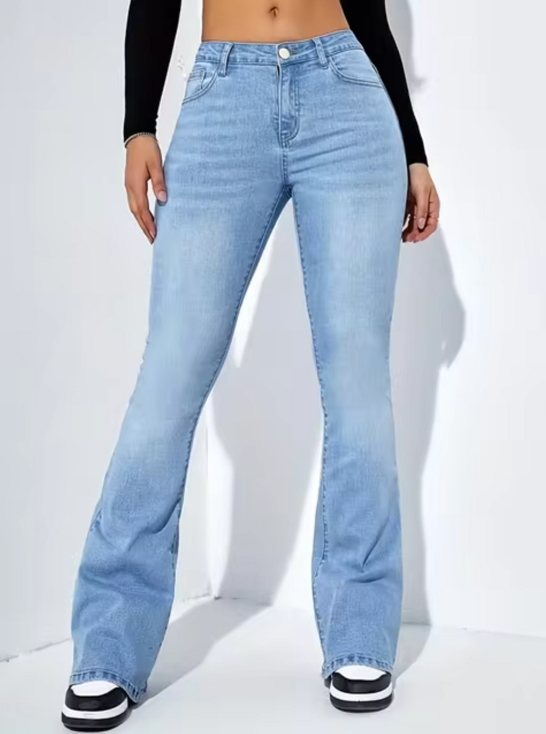 Retro-Schicke High-Waist-Schlagjeans für Damen