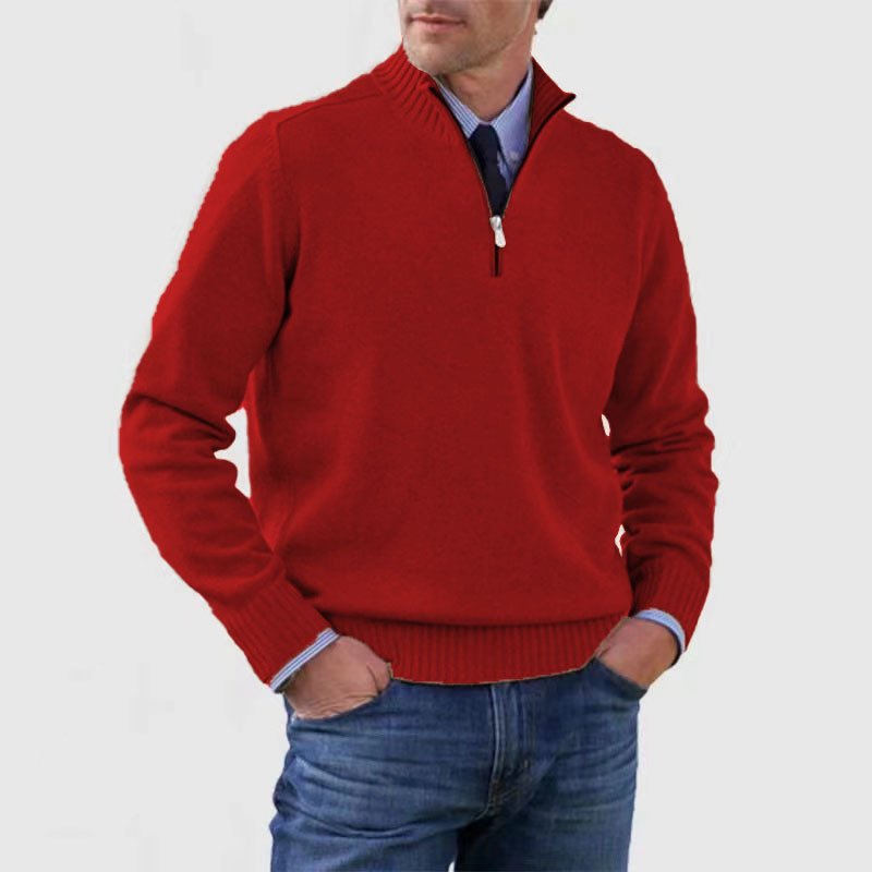 Pullover Herren Half Zip Modern | Warm Komfort Freizeit Mivona
