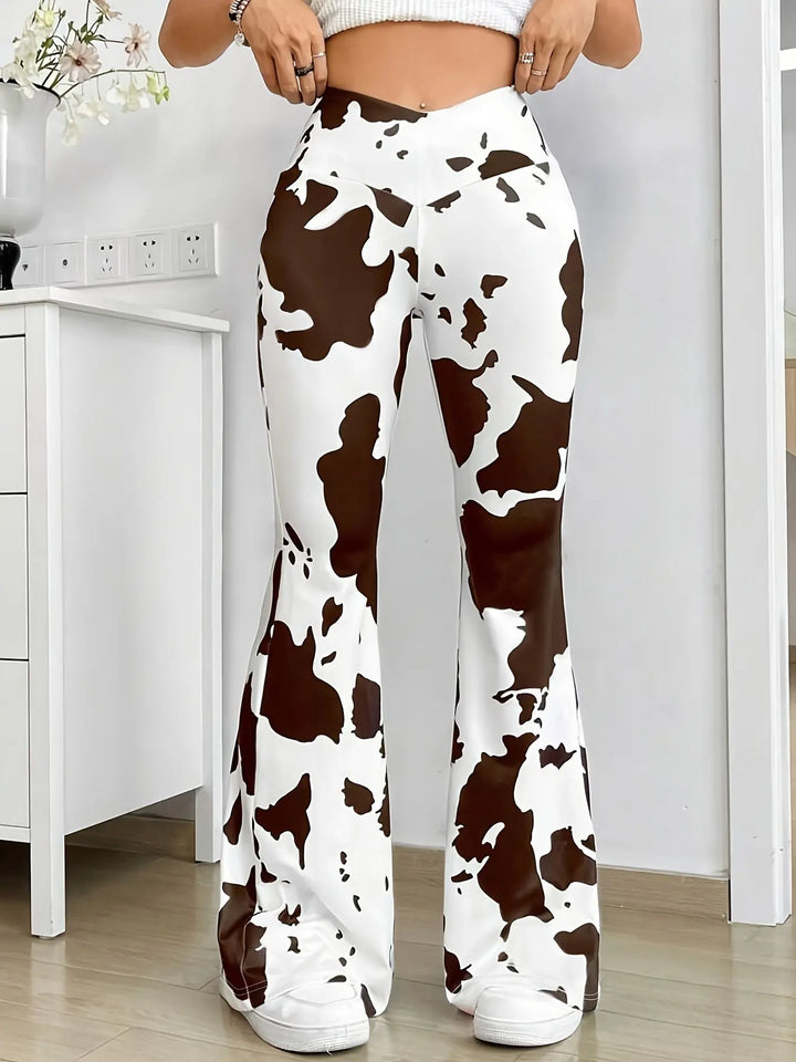 Hochgeschnittene Kuhfellmuster Hose mit markantem Stil für Damen Mivona