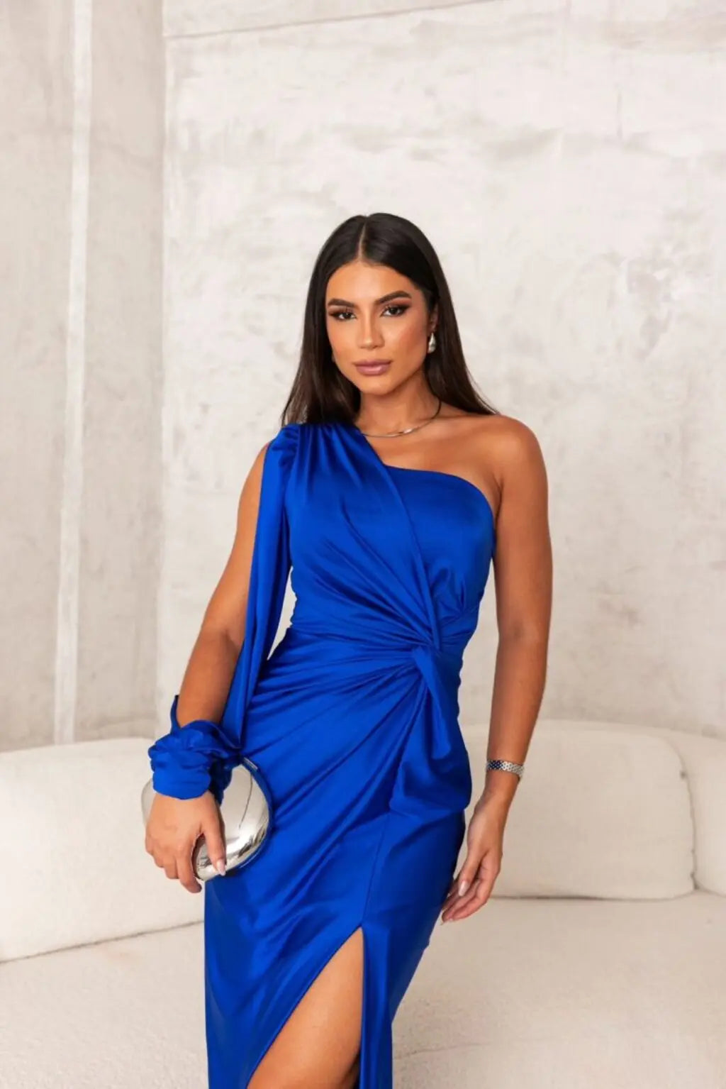 Elegantes One Shoulder Abendkleid mit Hohem Schlitz für Frauen Mivona