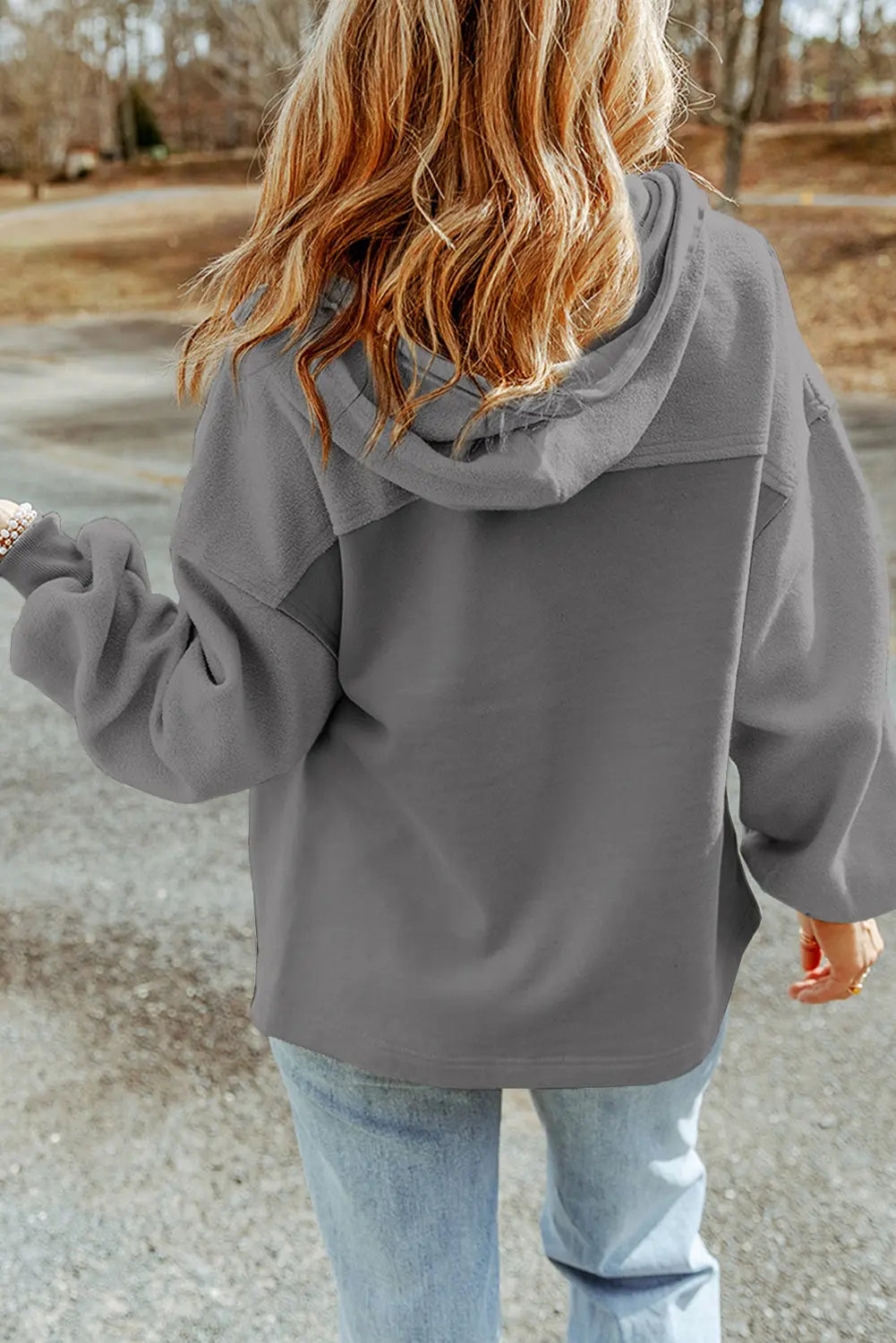 Große Kapuzenjacke mit Reißverschluss und Pattentaschen Für Frauen Mivona