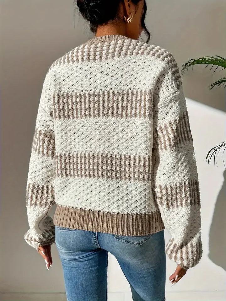 Strukturierter Strickpullover für Winter Damen