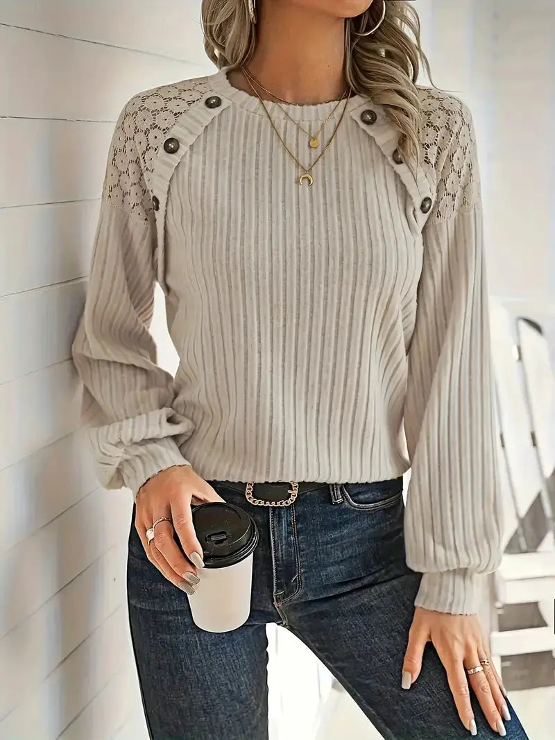 Modisches Strickspitzen-Top mit Eleganten Details für Damen Mivona