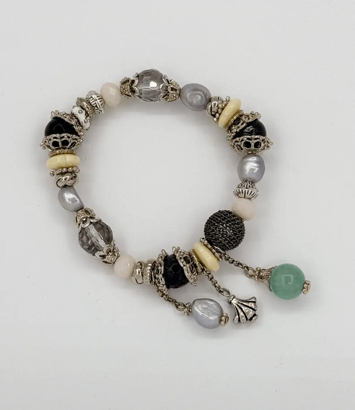 Elastisches Armband mit Mischung aus Perlen und Quarzsteinen Für Frauen Mivona