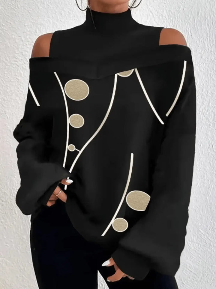 Elegante Off-Shoulder-Bluse mit Rollkragen für Damen Mivona