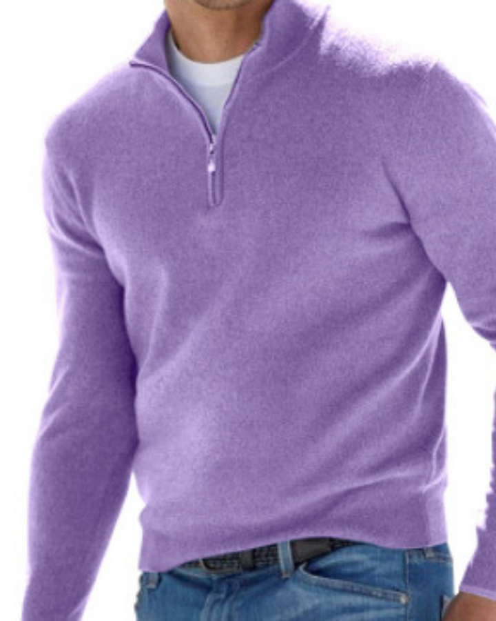 Pullover Herren Strick Reißverschluss | Alltag Komfort Mivona
