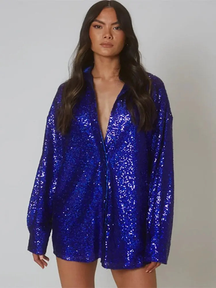 Glitzerbluse mit glamourösem Glanz für Damen Mivona