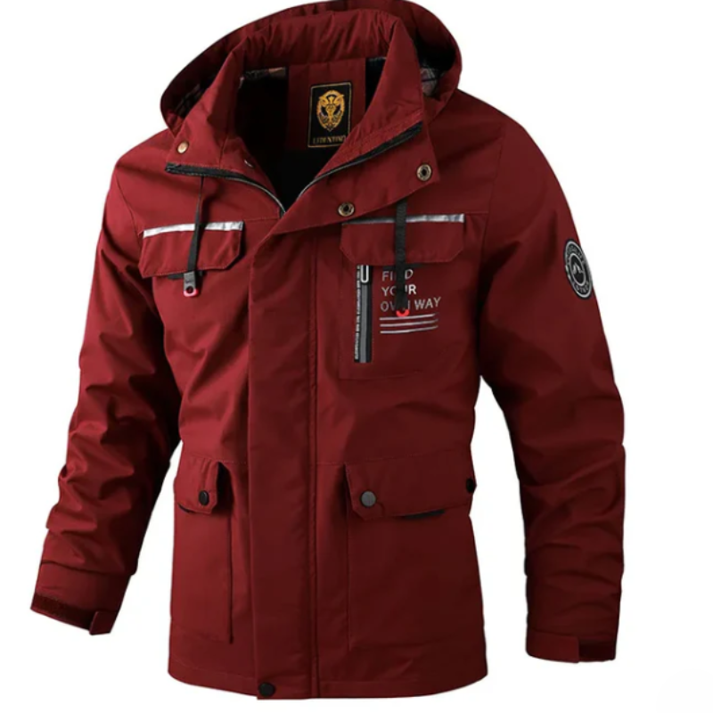 Herren Winterjacke Mit Verstellbarer Kapuze Und Taschen Detail Design