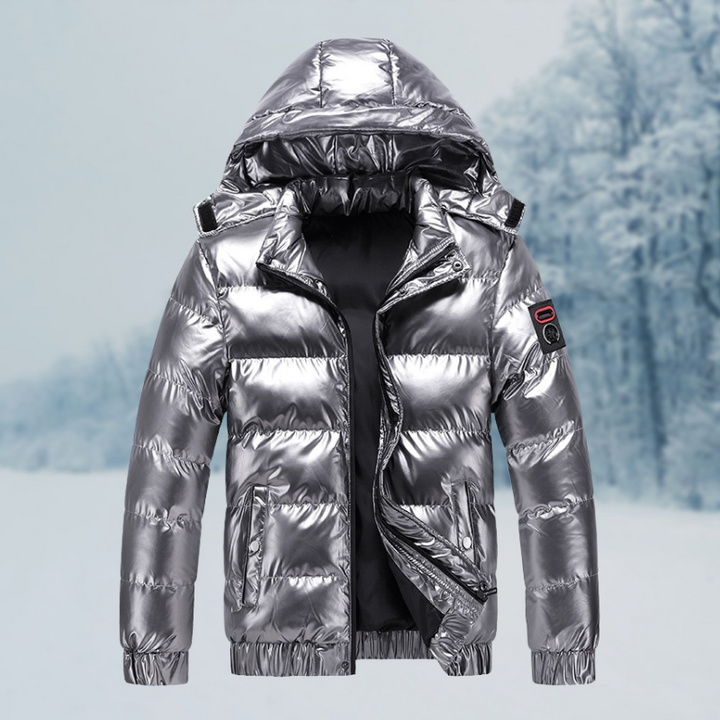 Herren Winterjacke | Glänzende Steppjacke Mit Kapuze Mivona