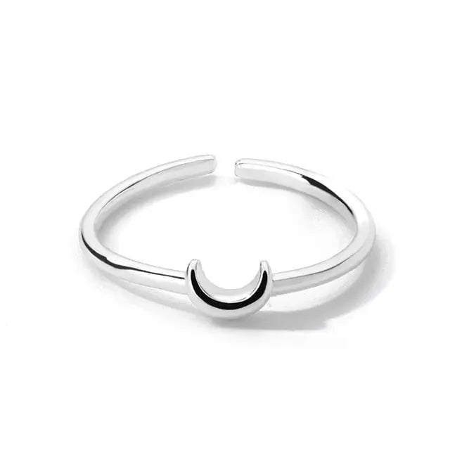 Kleiner Halbmond Ästhetischer Ring Für Damen Mivona