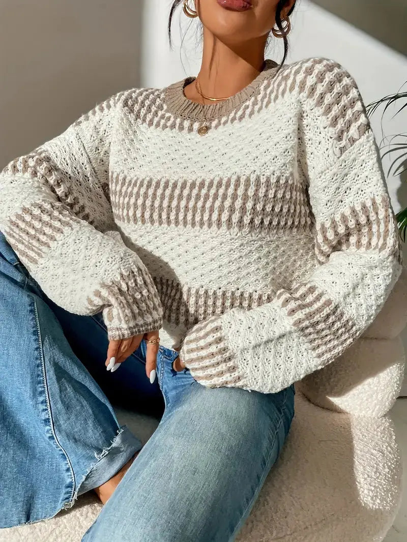 Strukturierter Strickpullover für Winter Damen