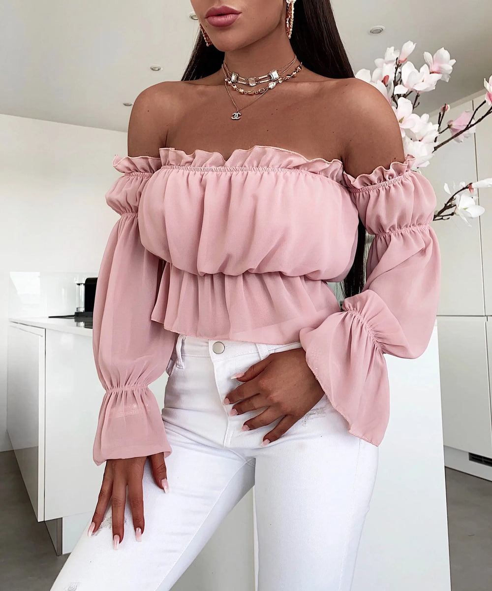 Crop Rosa Top mit verspielter Eleganz für Frauen Mivona