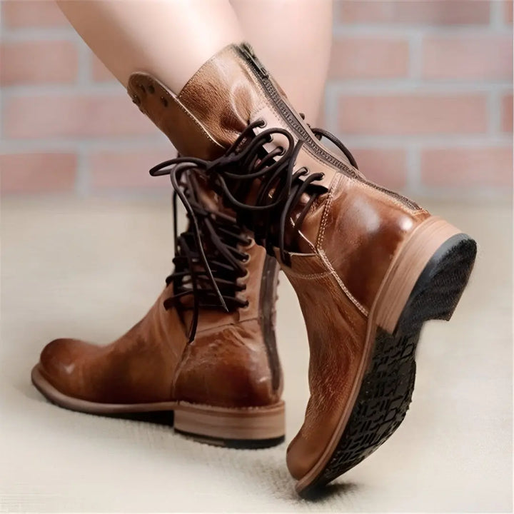 Bequeme Schnürstiefel aus veganem Leder Für Frauen Mivona