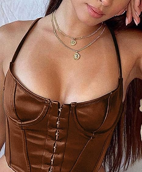Korsett aus veganem Leder mit klarer Struktur und markanter Ausstrahlung für Frauen