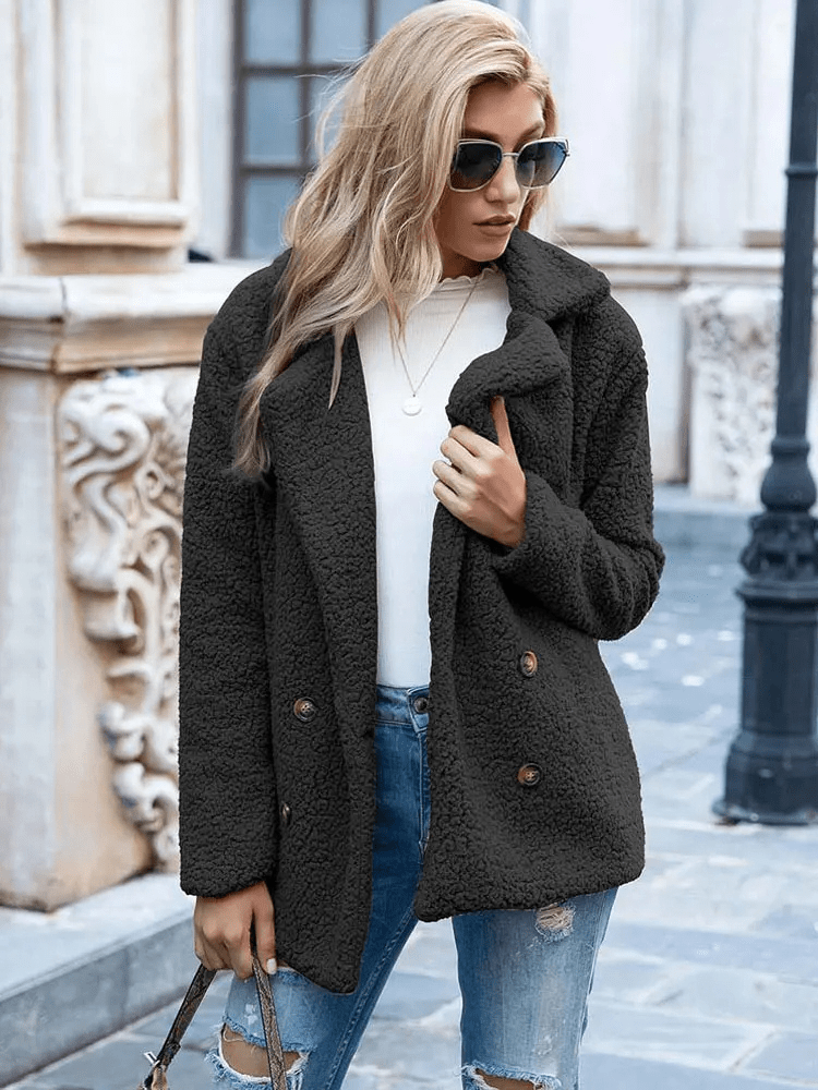 Schicke und Bequeme Teddy Winterjacke Für Frauen Mivona