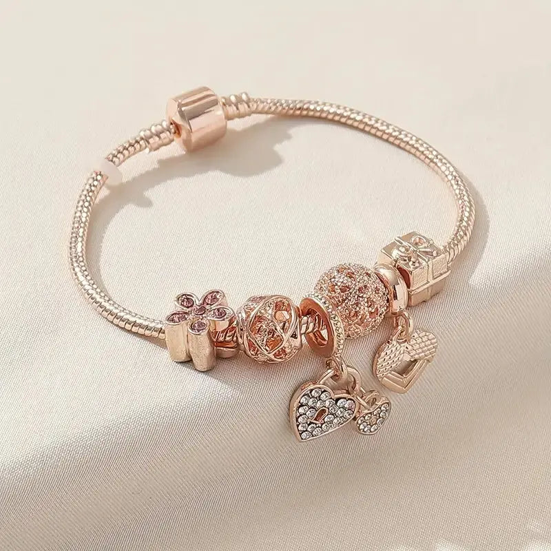 Modisches Armband mit Strasssteinen und Blumen für Damen Mivona