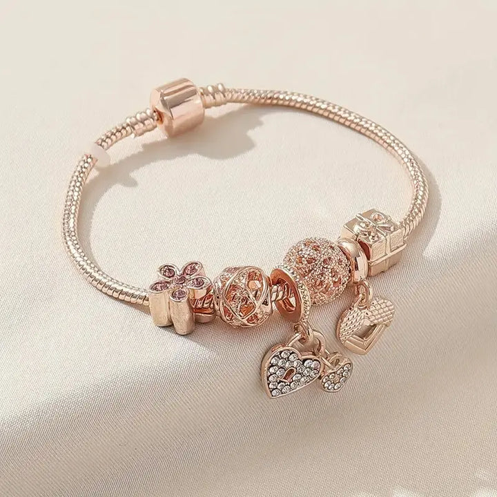 Modisches Armband mit Strasssteinen und Blumen für Damen Mivona
