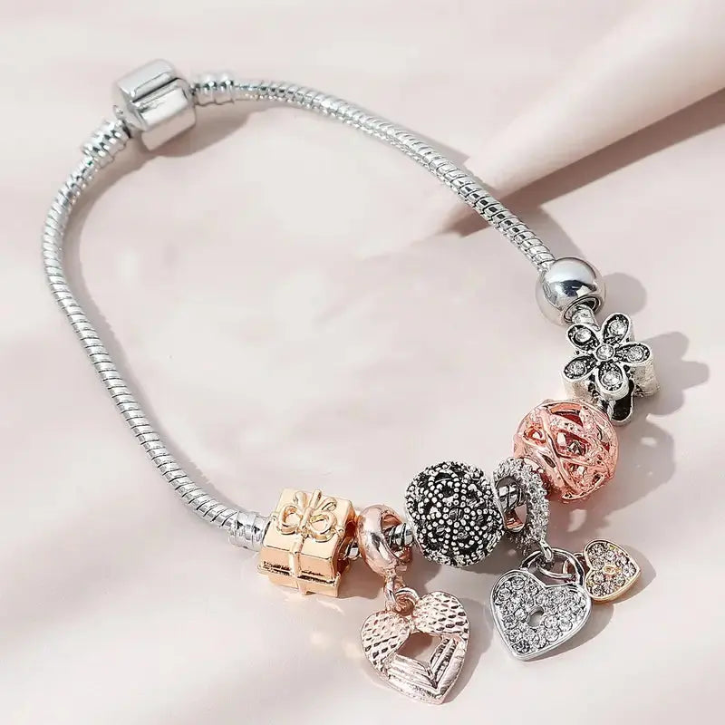 Modisches Armband mit Strasssteinen und Blumen für Damen Mivona