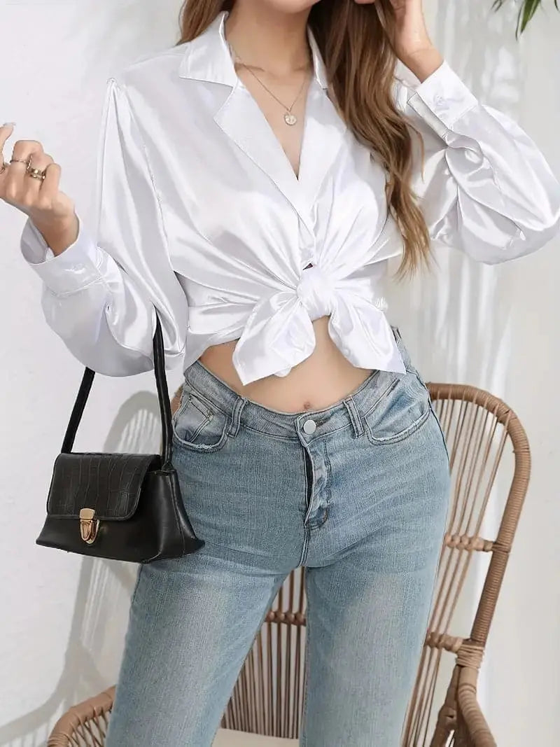 Bauchfreie Damenbluse mit schickem Design für Damen Mivona