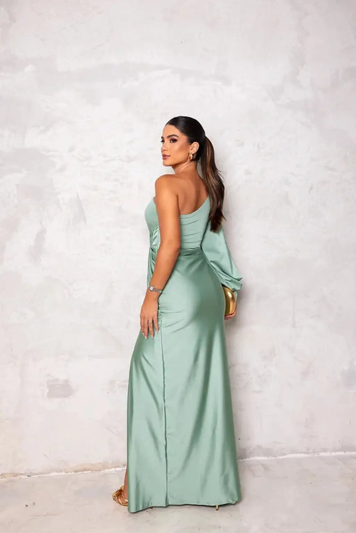 Elegantes One Shoulder Abendkleid mit Hohem Schlitz für Frauen Mivona