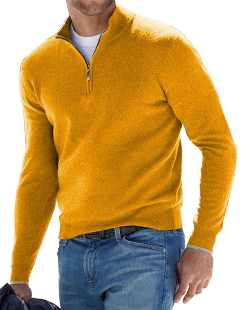 Halb-Zip Pullover Mit Hohem Kragen Für Herren Mivona