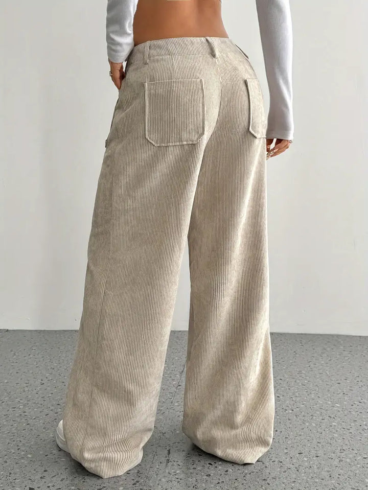 Cordhose mit Weitem Bein Für Frauen