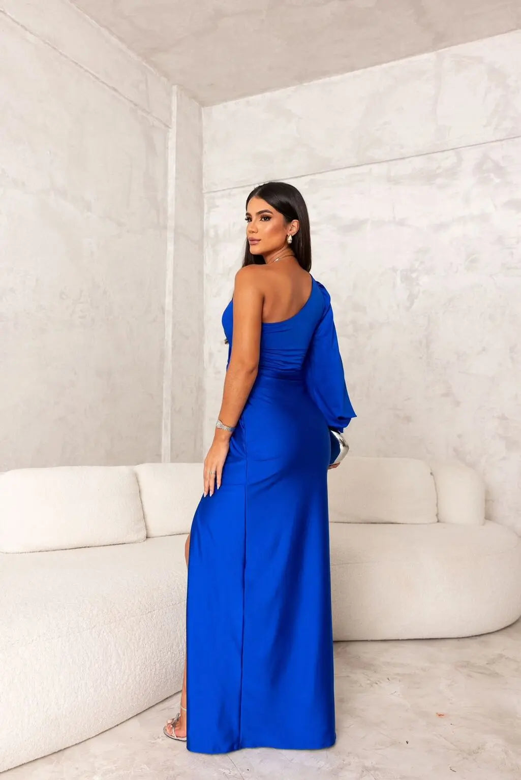 Elegantes One Shoulder Abendkleid mit Hohem Schlitz für Frauen Mivona
