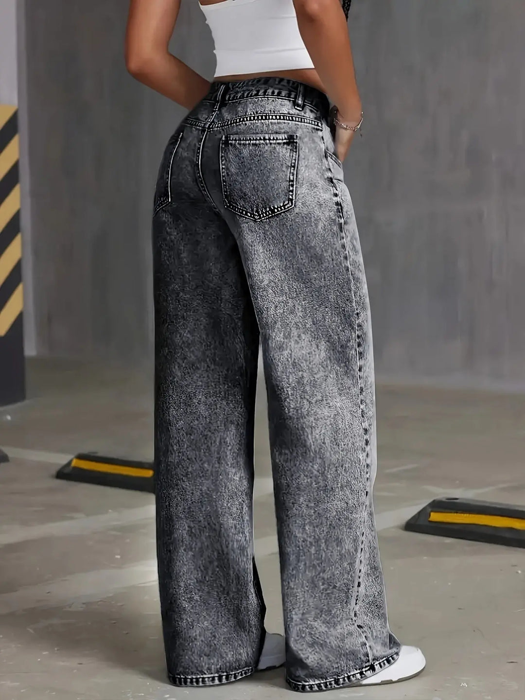 Gerade hochgeschnittene Stretch-Damen-Jeans für Frauen Mivona
