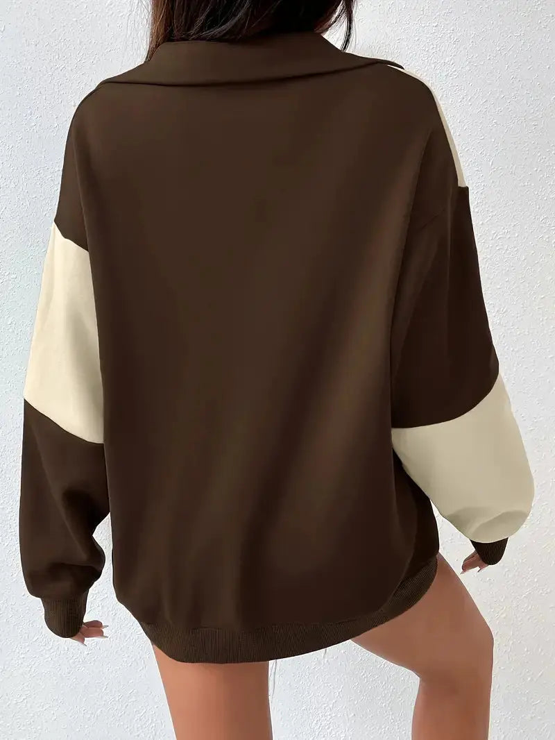 Bequemer Sweatshirt mit Farbakzenten für Damen Mivona