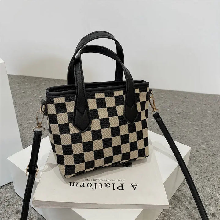 Schultertasche mit Hahnentritt-Muster für Frauen Mivona