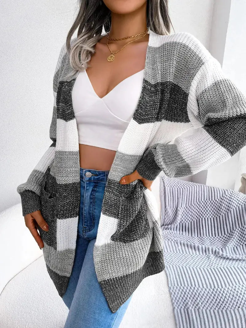 Gemütliche Strickjacke mit Offener Vorderseite für Frauen Mivona