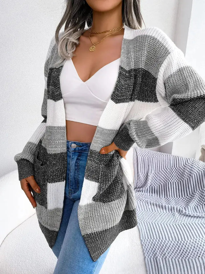 Gemütliche Strickjacke mit Offener Vorderseite für Frauen Mivona