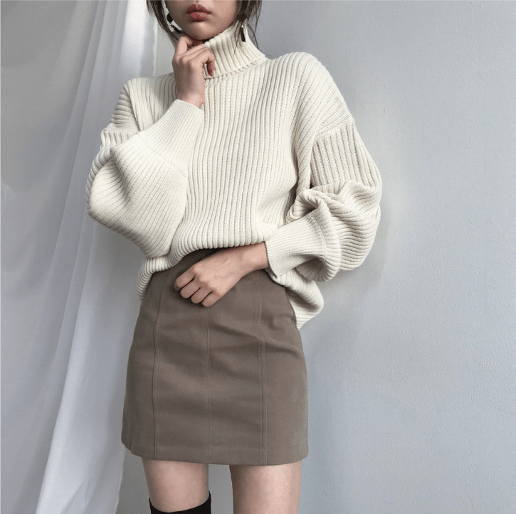 Rollkragenpullover für Frauen Mivona