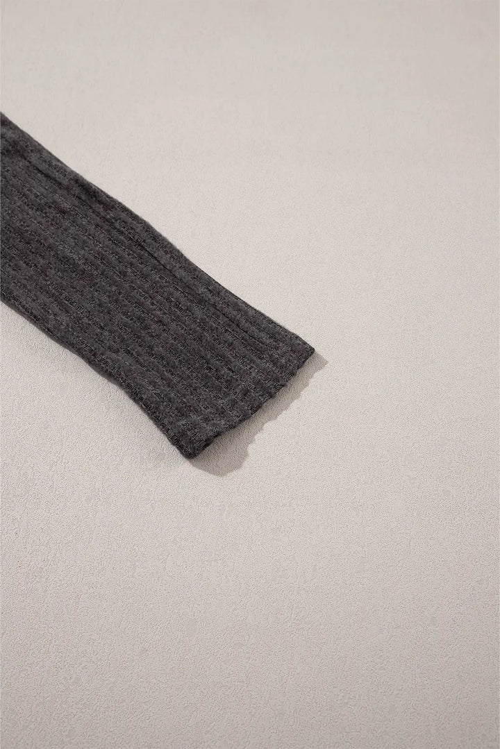 Dunkelgraue Strickleggings Mit Breitem Bund Für Frauen Mivona
