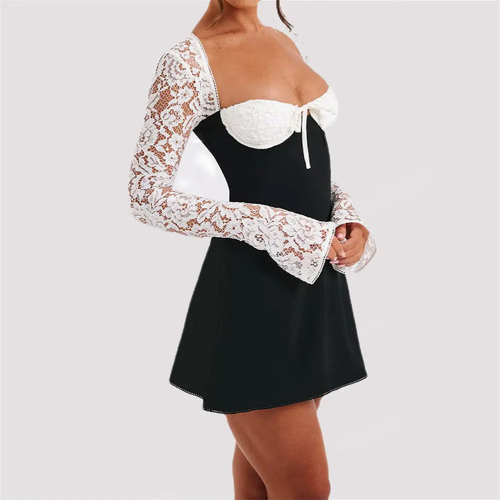 Kurzes Kleid mit feiner Spitzenverzierung für Frauen Mivona