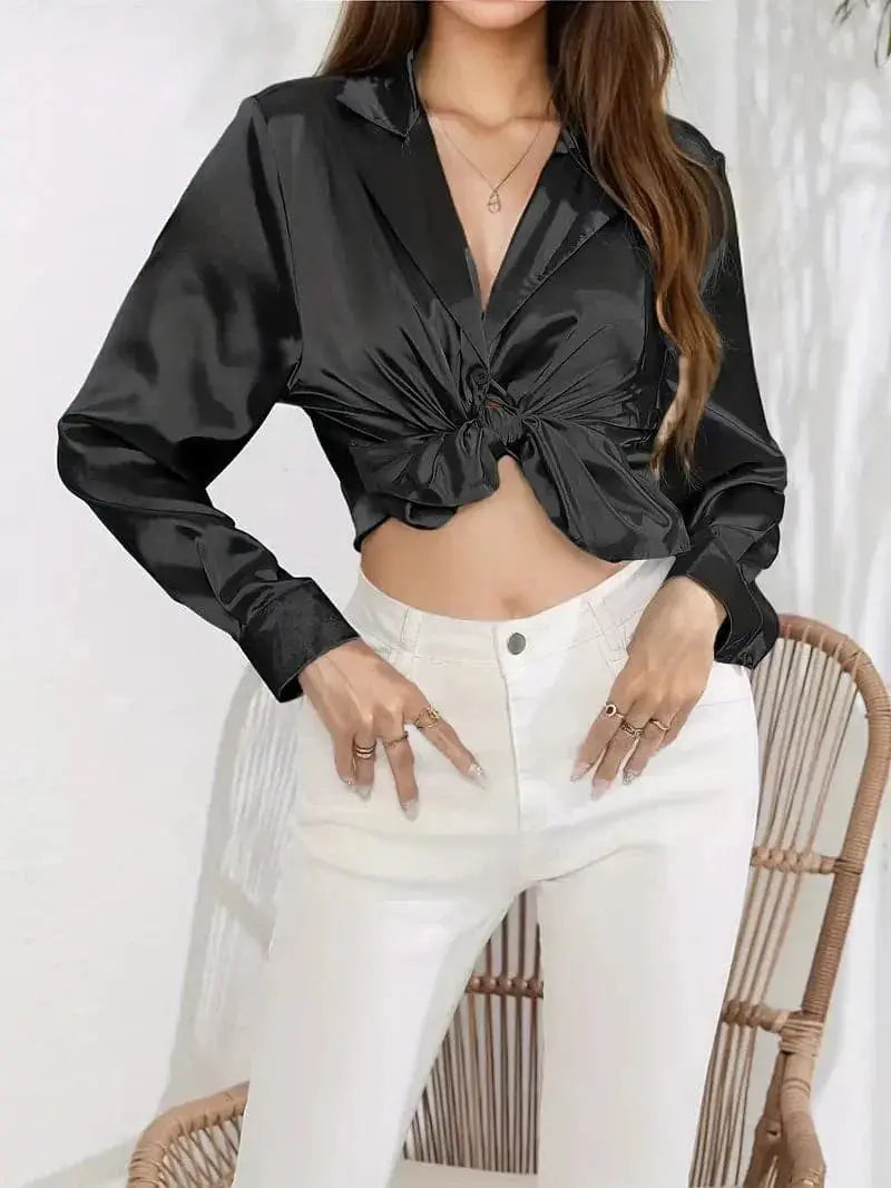 Bauchfreie Damenbluse mit schickem Design für Damen Mivona