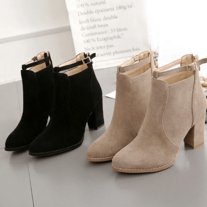 Knöchelhohe Stiefel mit hohem Blockabsatz für Frauen Mivona