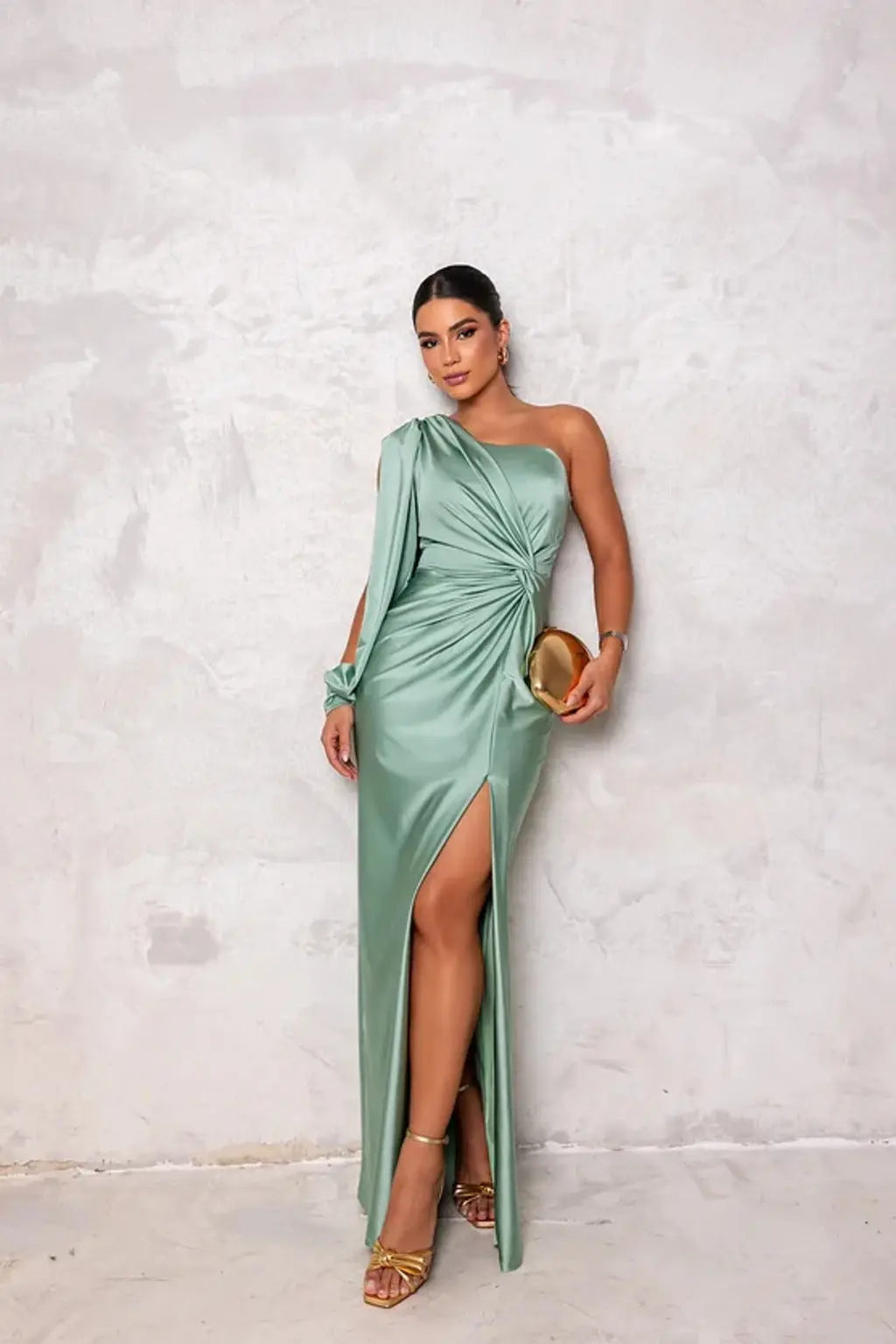 Elegantes One Shoulder Abendkleid mit Hohem Schlitz für Frauen Mivona